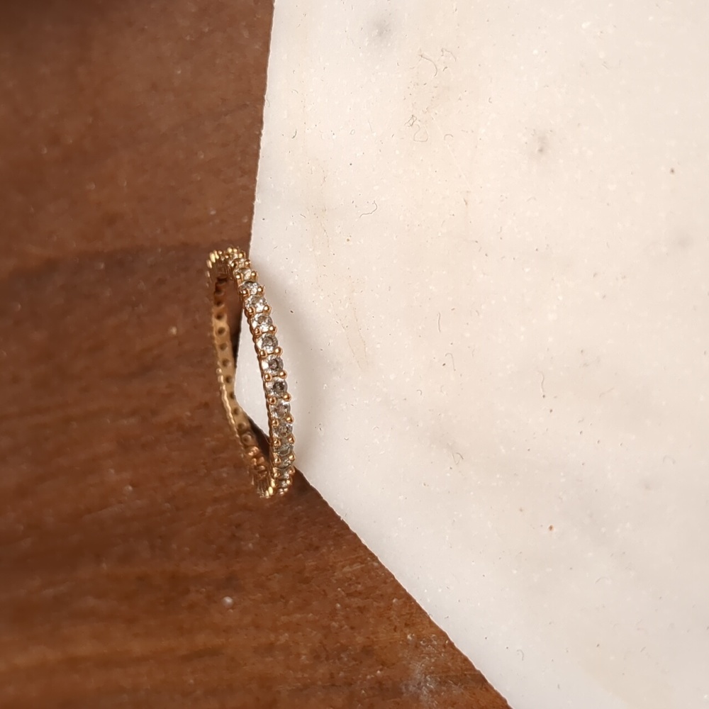 swarovski rose gold infinity band ring